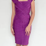 Purple Short Dress with Zipper detail