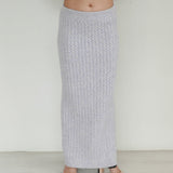 Steele Purple Crochet Knitted Co ord with Long Sleeve Top & Long Skirt