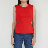 Princess Polly Red Sleeveless Round Neck Blouse