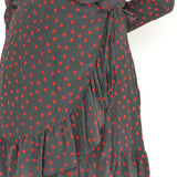 Realisation Black Polka Dot Long Sleeve Dresswith Tie