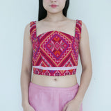 Lourdes Licatos Red Native Top With Corset Detail