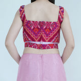 Lourdes Licatos Red Native Top With Corset Detail