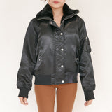 Gap Black Bomber with fur Detail