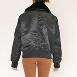 Gap Black Bomber with fur Detail