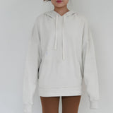 Alo White Hoodie Jacket With Ribbed Detail