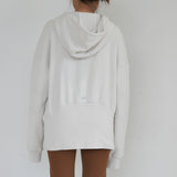 Alo White Hoodie Jacket With Ribbed Detail