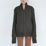 Brown Knitted Sweater Jacket