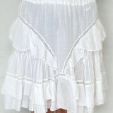 Isabel Etoile White Ruffled Skirt