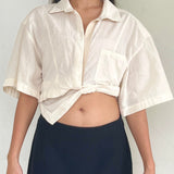 Jacquemus Cream Linen Collar Blouse