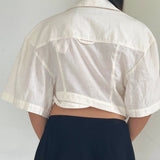 Jacquemus Cream Linen Collar Blouse